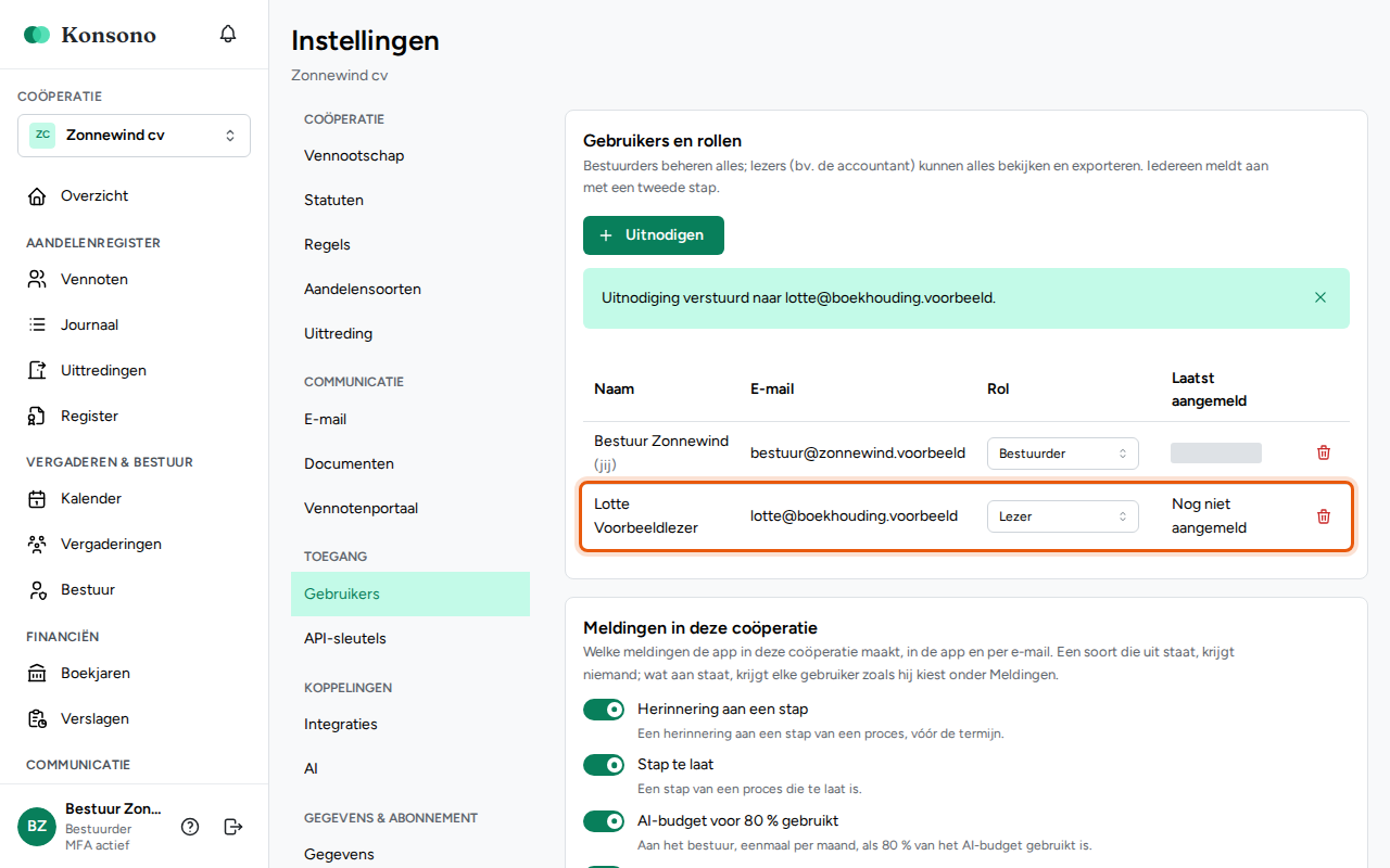 Iemand uitnodigen, stap 4