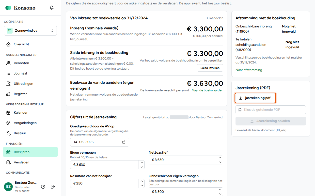 Een boekjaar toevoegen, stap 7