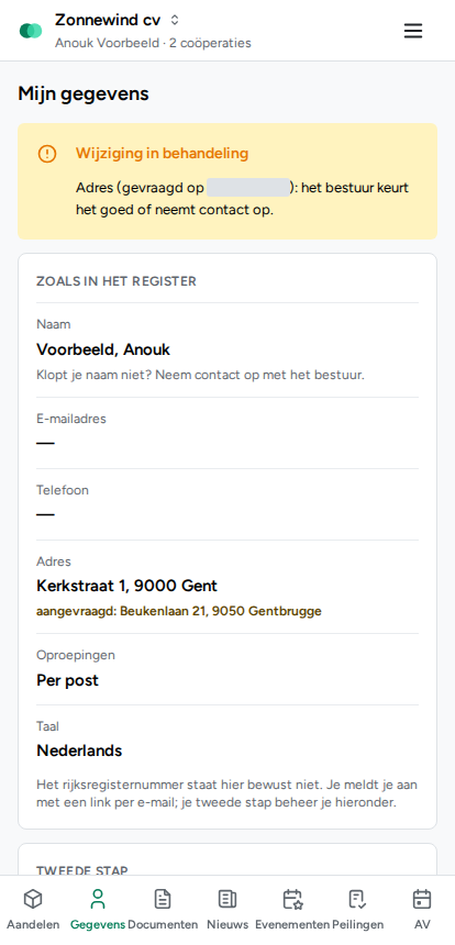 Mijn gegevens