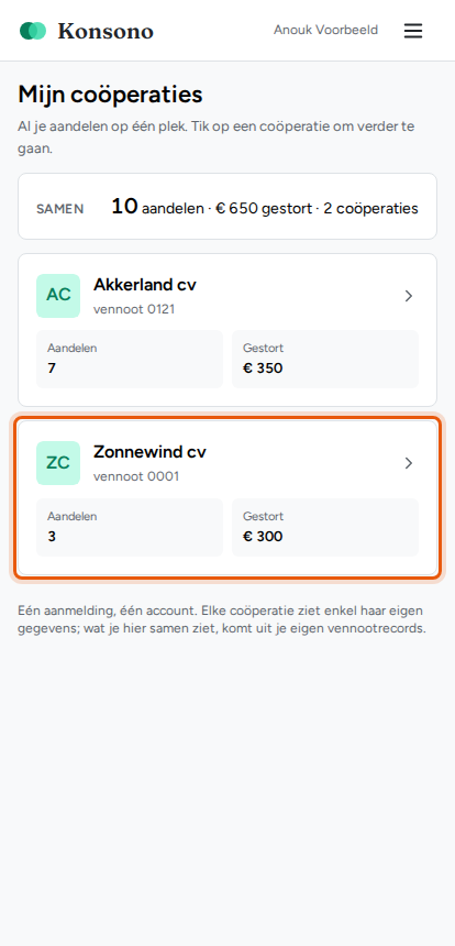 Mijn aandelen en documenten bekijken, stap 1