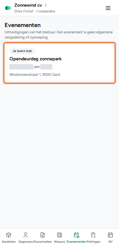 Je inschrijven voor een evenement, stap 1