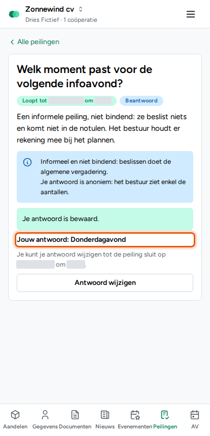 Een peiling beantwoorden, stap 4