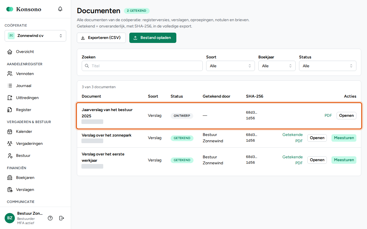 Een document opladen, stap 4