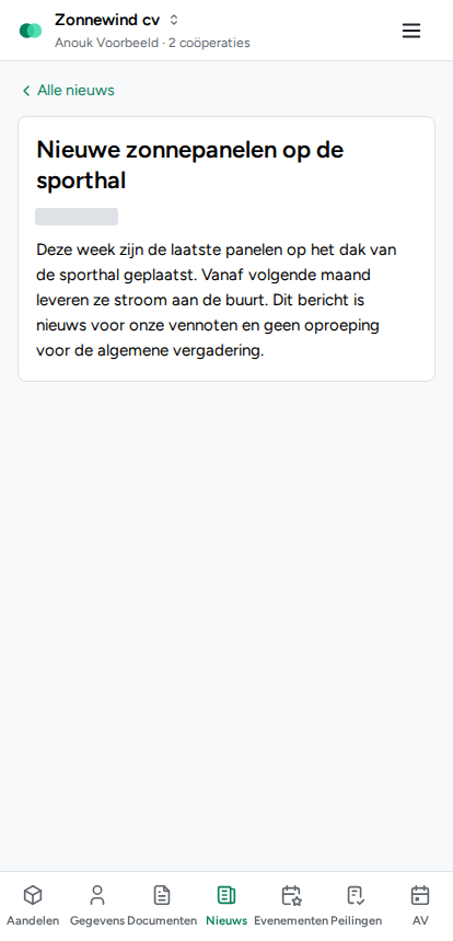 Nieuws: een bericht