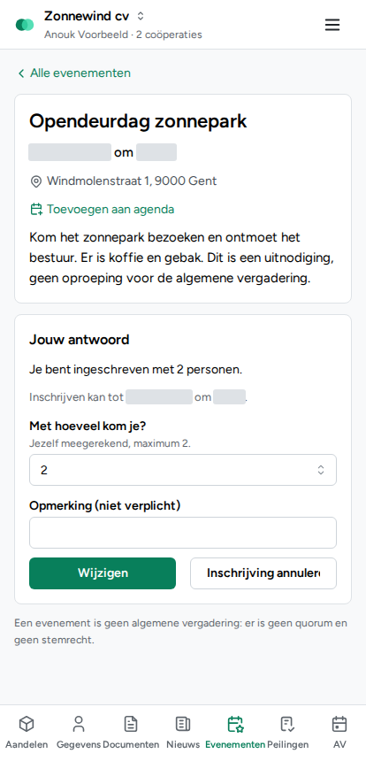 Evenementen: een evenement