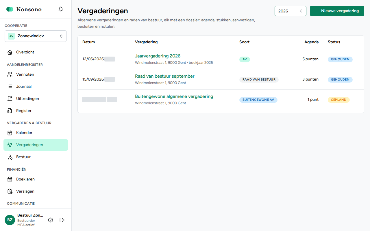 Vergaderingen