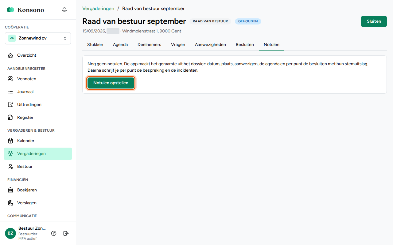 De notulen opmaken, stap 1