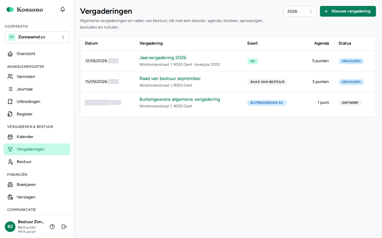 De jaarkalender opvolgen, stap 4