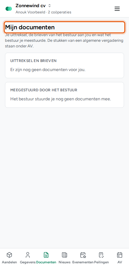 Mijn aandelen en documenten bekijken, stap 4